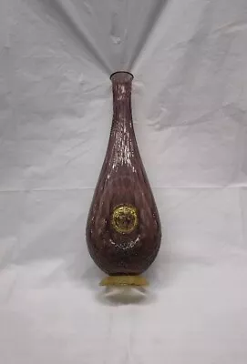Purple Venetian Murano Glass  Decanter With Lion Head Gold Fleck Base / Genie • $94.50