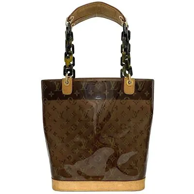 LOUIS VUITTON MONOGRAM Brown Clear Vinyl Cabas Ambre MM M92501:JP • $608.13