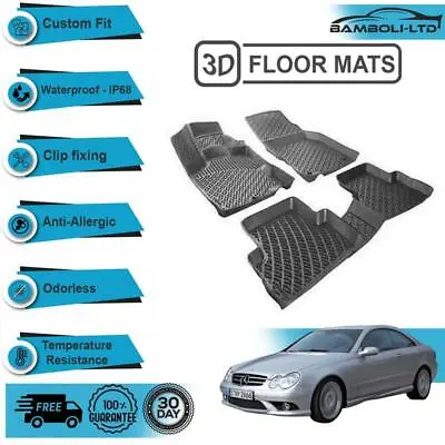 3D Molded Interior Car Floor Mat For Mercedes CLK W209 2002-2009 (Black) • $94.90