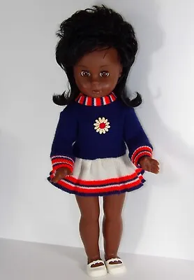 Vintage GOTZ PUPPE African American Doll 76/42/71 Girl 17  Germany? Adorable! • $36.95