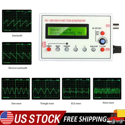 DDS Function Signal Generator Module 1HZ-500KHz Square Wave + Sine + Case FG-100 • $26.59