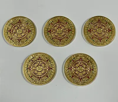 Mayan Calendar Gold Coins Mexico Aztec Maya Gold Coin - 5 Pack • $29.99