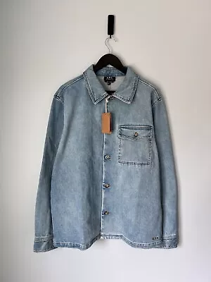 A.P.C. Pierre Brodée Denim Jacket - Size XL - Indigo Blue - NEW • $190