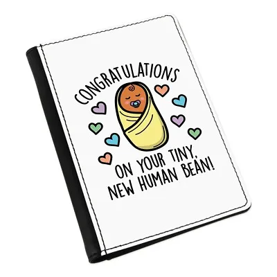 Congratulations On Your Tiny New Human Bean Baby Passport Holder Cover Case Boy • £16.99