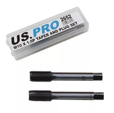 £4.95 • Buy M10 X 1.0mm THREAD TAPER & PLUG SET By US PRO TOOLS HSS Thread Repair Tap