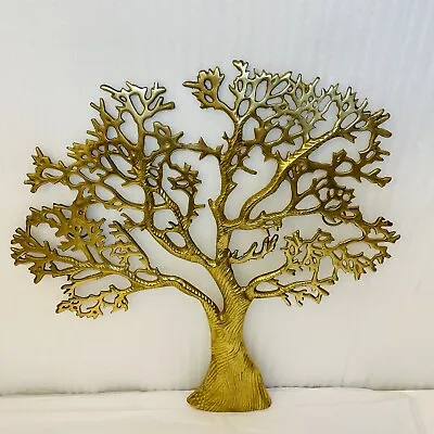 Lacquered Brass Tree Of Life Wall Decor Hanging Metal Art Sculpture Aswatha Tree • $42.50