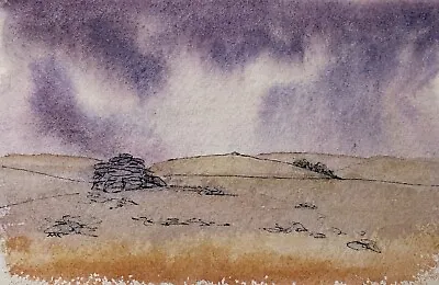 Original Watercolour / Ink Sketch Painting - Top Tor Dartmoor • £20