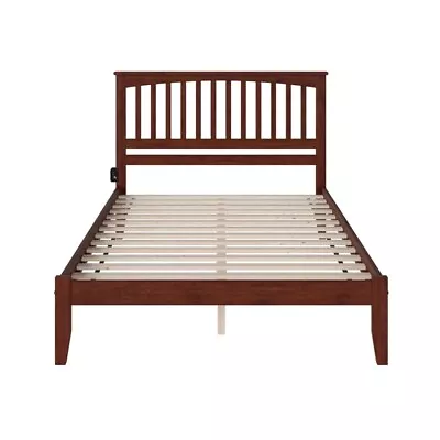 AFI Mission Queen Solid Wood Platform Bed With USB Charging Station In Walnut • $435.99