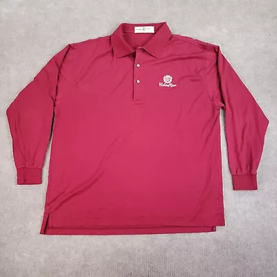 Fairway & Greene Polo Shirt Mens Large Red Long Sleeve Mercerized Cotton Golf • $27.99