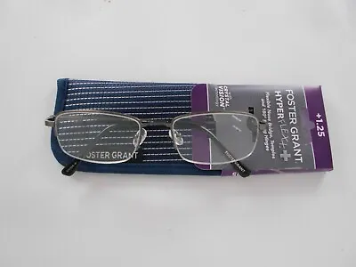 Foster Grant HyperFlexx Reading Glasses W/ Case Gunmetal ( #205) • $11.99