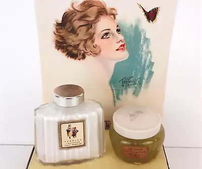 Vintage Yardley Lavender Talcum Powder  & Brilliantine Jar  1930's Toiletries. • £30