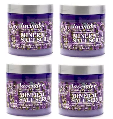 4 Dead Sea Collection LAVENDER OIL Mineral Salt Scrub Aromatic Jar 23.28 Oz • $40