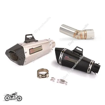 Mid Exhaust Link Pipe 51mm Muffler Escape Slip On For Kawasaki ZX10R 2009-2020 • $103.04