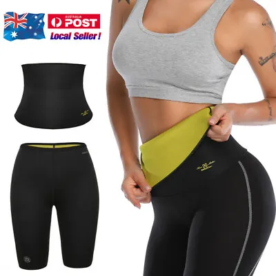 $28.99 • Buy AU Women Neoprene Body Shaper Sauna Sweat Set Slim Waist Trainer Pants Yoga Belt
