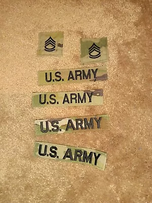 U.S. Army Name Tape OC Multicam Hook And Loop With SFC E7 RANK • $15