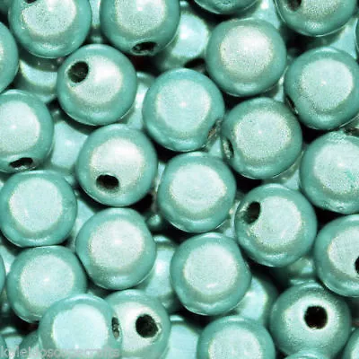 Miracle Bead Lt Turquoise Blue Iridescent 4mm 6mm 8mm Round Jewelry Craft Beads • $7.99