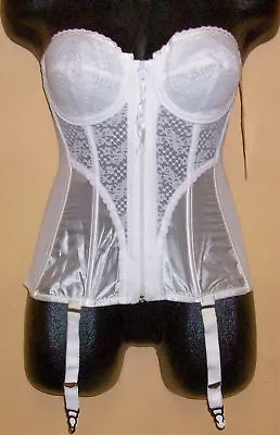 NWT VINTAGE Old Stock Lady Marlene WHITE CORSET W/ GARTER BELT SZ - 36 C • $29.99