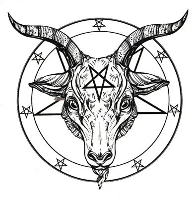 Clear Baphomet Vinyl Sticker Pentagram Satantic Occult Church Satan Goat Goth  • £2.95