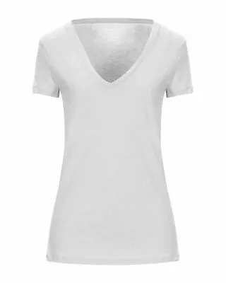 $120 Majestic Paris Women's Blue Soft-Touch V-Neck Jersey T-Shirt Size 2 • $38.78