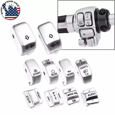 10pcs Hand Control Switch Cover Housing Button Cap Set For Harley Touring 96-13 • $15.02