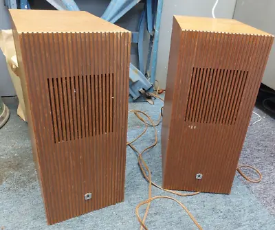 Vintage HiFi Speakers U Brand Wooden Stereo 1970's Teak Retro Stereo Mid Century • £10.50