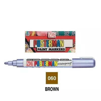 Zig Posterman Chalkboard Marker Pen 2mm Tip - Brown • £3