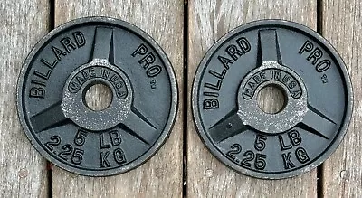 Rare VTG Billard Barbell PRO 5lb Standard Weights Cast Iron USA Made • $27.95