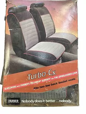 Vintage Farber Turbo-CX Low Back Bucket Seat Cover Black 40-551-006-04 12-694 • $39.99