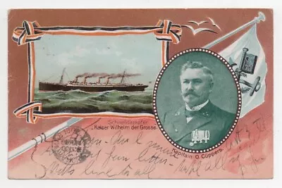 1905 Advertising Postcard For The Steamship Kaiser Wilhelm Der Grosse W Captain • $19.99