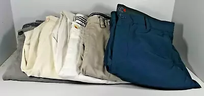 Lot Of Five Mens Pants Size 34 X 32 & Shorts 34 R Various Colors Johnston Murphy • $34.95