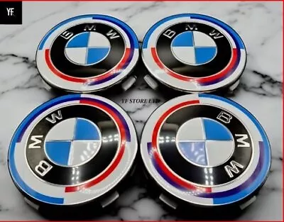 BMW ALLOY WHEEL CENTRE CAPS E30E36E46E92 13567X5 X6 M3 Z4 68mm X4pcs4x B • $13.94