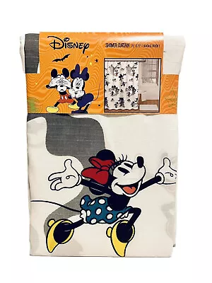 Disney Fall Halloween Mickey & Minnie Mouse Fabric Shower Curtain 72x72 NEW • $39