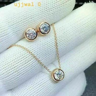 3.00Ct Round Cut Lab Created Diamond Women's Jewelry Set 14K Yellow Gold Plated • $189.99