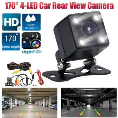 Car Rear View Camera Reverse Backup W/ 20FT Cord Waterproof Night Vision 4 LED • $5.99