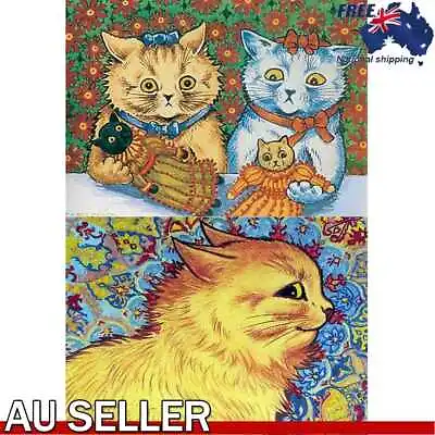$11.89 • Buy DIY Mosaic Painting Kit Full Round Drill Diamond Cute Cats Color Art Work Decor