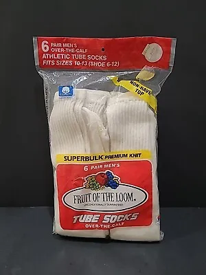 Vintage Fruit Of The Loom Athletic Tube Socks Solid White 80’s Men 10-13 *READ* • $59.94