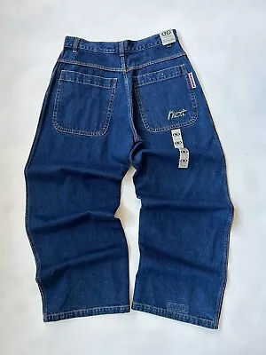Vintage 90s Next Wide Leg Jeans Jnco Style Rave Style Jeans Baggy Y2K 36x30 • $89.88