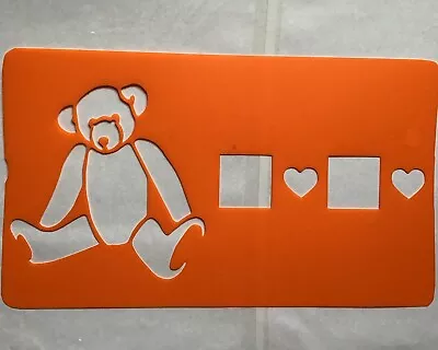 STENCIL FLEXI VINYL/TEMPLATE   BEARS & CUBES LARGE Size 29cm X 17cm • $3.90