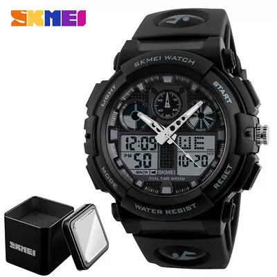 $19.99 • Buy SKMEI Men Army Watch Analog Digital Movement Watch Sports Waterproof Wristwatch