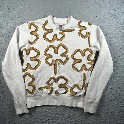 Married Mob Sweater Women's Medium White Gold Clover Crew Neck Sweat Shirt Top • $32.26
