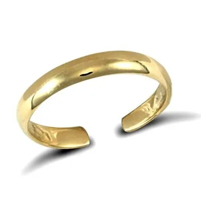 9ct Gold Toe Ring Toe Ring 9ct Yellow Gold Solid Gold Easy Fit Toe Ring Plain • £39