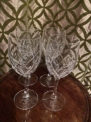 Set Of Four Vintage Edinburgh Crystal Wine Glasses Elegant  • £19.99