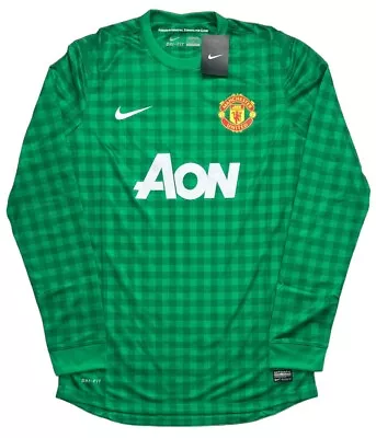 Rare Nike Manchester United Player Issue 2012 - 2013 Green Goalkeeper Shirt BNWT • £110