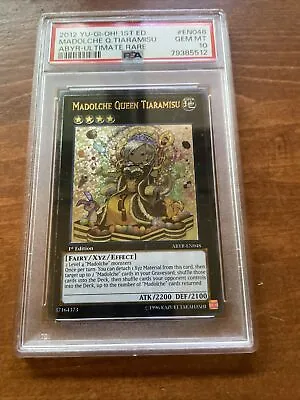 2012 YUGIOH 1ST ABYR-EN048 MADOLCHE QUEEN TIARAMISU ULTIMATE PSA 10 Gem MINT • $499.99