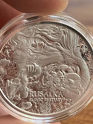 2022 Rusalka Water Spirit Slavic Bestiary 2 Oz Silver Bullion Coin In Capsule • £74.99