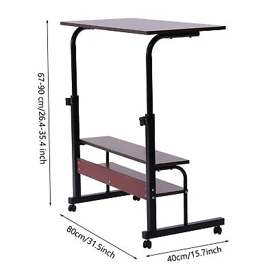 Mobile Rolling Laptop Desk Overbed Table Cart Hospital Bed Height Adjustable! • $48