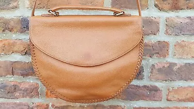Radley Tan Flap Crossbody Saddle Bag Plait Trim Edging Handbag Satchel Messenger • £24.99
