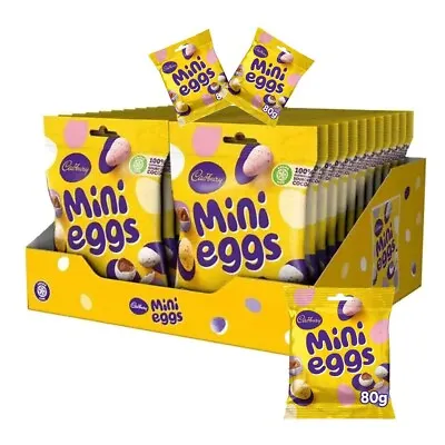 24 X CADBURY MINI EGGS CHOCOLATE BAG 80G Full Box  Perfect Kids Christmas Gift • £148.95