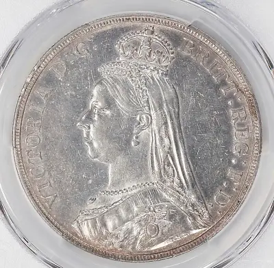1890 Great Britain Queen Victoria Silver Crown Pcgs Au Details Km765 • $229.99