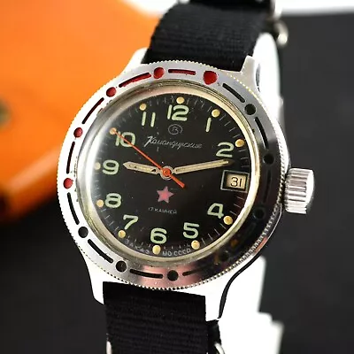 VOSTOK AMPHIBIA KOMANDIRSKIE 2414 Vintage Diver Watch 200m • $69.99